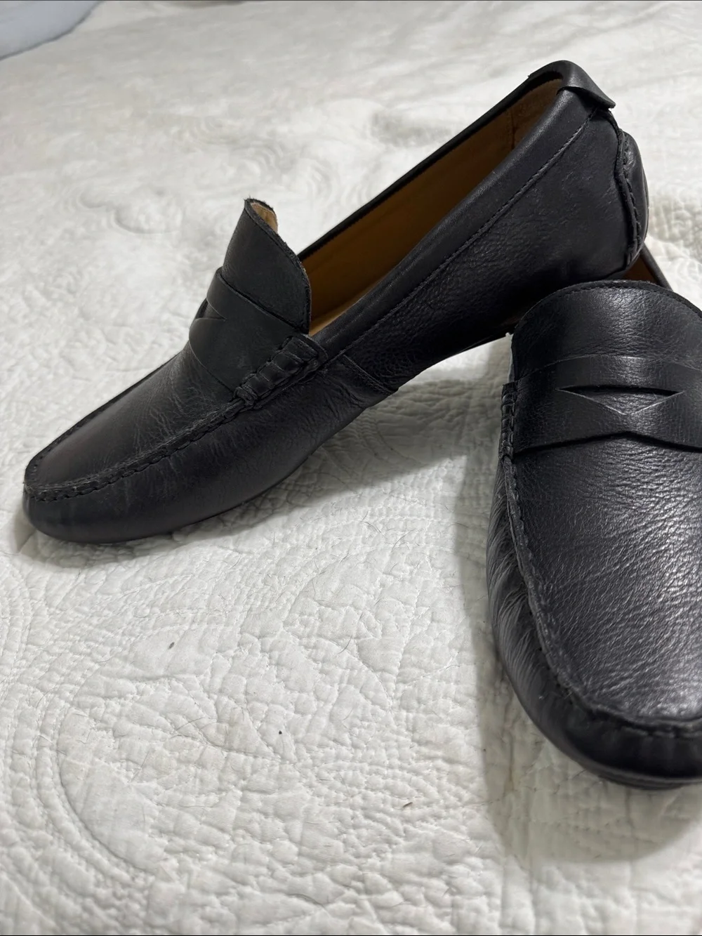 Cole Haan Black Leather Penny Loafers